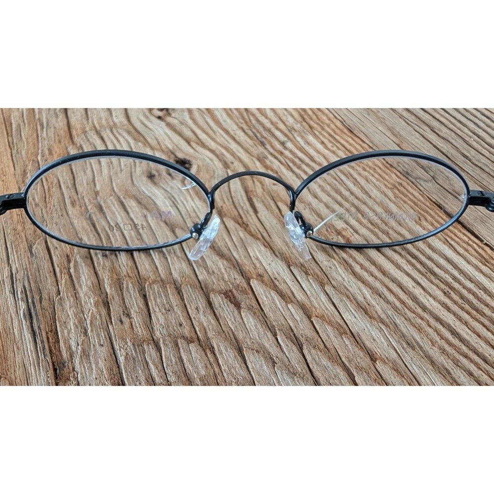 Matsushida Japanese Black Stainless Steel Full Rim Oval Eyeglasses Frame Only - Picture 9 of 16